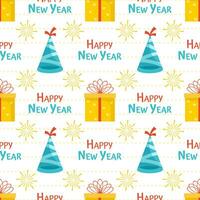 Happy New Year 2024 Seamless Pattern Illustration with Elements Decoration New Years Background vector