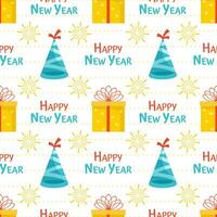 Happy New Year 2024 Seamless Pattern Illustration with Elements Decoration New Years Background vector