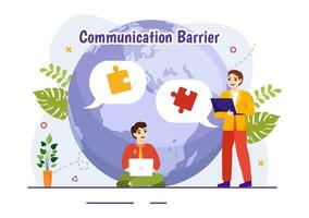 Communication Barrier Vector Illustration with Bad Communications, Disagreements and Problems to Misunderstanding Create Confusion in Flat Background