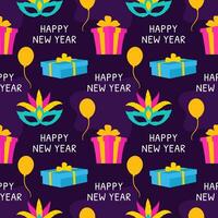 Happy New Year 2024 Seamless Pattern Illustration with Elements Decoration New Years Background vector