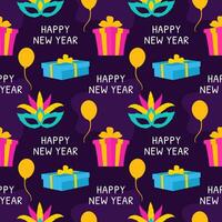 Happy New Year 2024 Seamless Pattern Illustration with Elements Decoration New Years Background vector