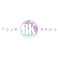 BK Initial Logo Watercolor Vector Design