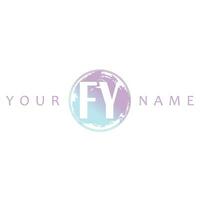 FY Initial Logo Watercolor Vector Design