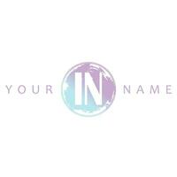 I Initial Logo Watercolor Vector Design