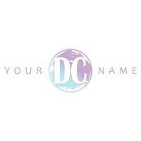 DC Initial Logo Watercolor Vector Design
