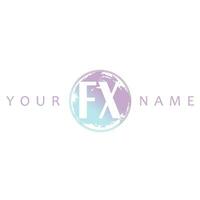 FX Initial Logo Watercolor Vector Design