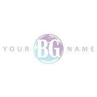 BG Initial Logo Watercolor Vector Design