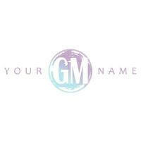 GM Initial Logo Watercolor Vector Design