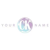 CK Initial Logo Watercolor Vector Design