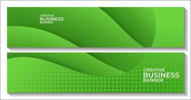 banner design with abstract green curve modern background vector