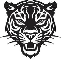 Sleek and Fierce Emblem Nocturnal Hunter in Monochrome vector