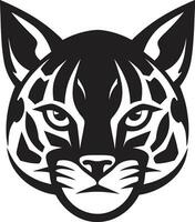 Silent Prowess Black Ocelot Logo Emblem Feline Obsidian Ocelot Icon in Vector