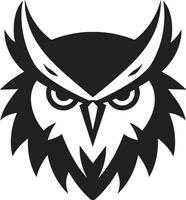 Moonlit Owl Vector Art Owl Face Logo Symbol