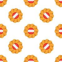 Pattern cookie with flag country Latvia in tasty biscuit vector