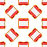 Pattern cookie with flag country Latvia in tasty biscuit vector