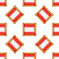 Pattern cookie with flag country Latvia in tasty biscuit vector