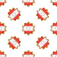 Pattern cookie with flag country Latvia in tasty biscuit vector
