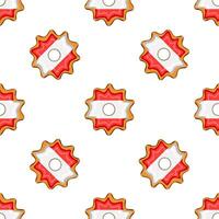 Pattern cookie with flag country Latvia in tasty biscuit vector