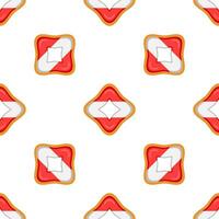 Pattern cookie with flag country Latvia in tasty biscuit vector