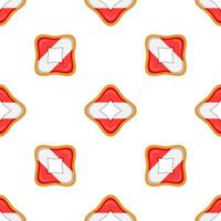 Pattern cookie with flag country Latvia in tasty biscuit vector