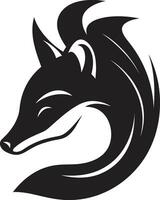 Ebon Elegance Furry Emblem Wild Essence Midnight Monochrome Insignia vector