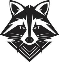 Black Raccoon Symbolic Insignia Minimalist Masked Bandit Emblem vector