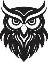 Owl in Twilight Vector Moon and Owl Logo Mark