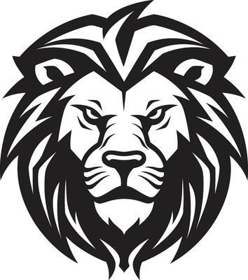 Graceful Power Black Lion Icon Design   The Power of Grace Hunt in Style Black Lion Emblem   The Stylish Hunt