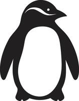 Elegant Plumage Penguin Symbol in Monochrome Majesty Serenade of the Penguins in Noir Black Vector Emblem