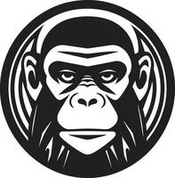 Chimpanzee Wisdom A Symbol of Nature Ape Silhouette in Shadows Black Chimpanzee Design vector