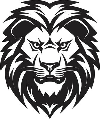 The Prowling King A Black Lion Emblem Wildcat Artistry The Lion Icon in Black Vector