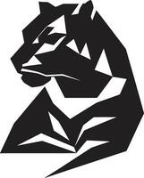 cauteloso majestad negro leopardo vector emblema valor soltado negro vector leopardo logo diseño