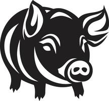 Minimalistic Pig Face Symbol Whimsical Piggy Icon vector