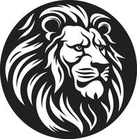 Regal Prowess Black Lion Emblem in Vector Inky Elegance A Vector Lion Logo Icon