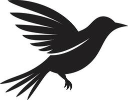 Avian Elegance Blackbird Silhouette vector