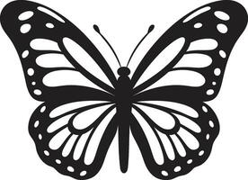 elegancia toma vuelo negro mariposa emblema monocromo deleite negro vector mariposa
