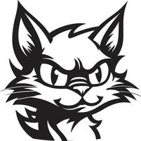 sorprendentes gato logo elegante monocromo gatito vector