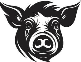 Sleek Pig Profile Badge Minimalistic Pig Face Symbol vector