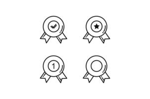 Set of approved or certified medal icons. Approval check signs, verified, quality symbol. Certified, qualified, the best, check mark and number one. Vector. vector