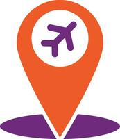 ilustración de diseño de icono de vector de ubicación de aeropuerto