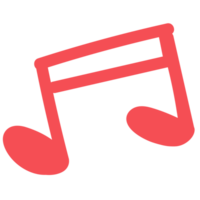 red music note doodle png