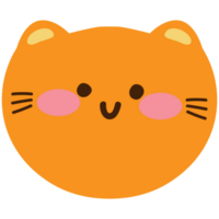 Kawaii Cute orange Cat face png