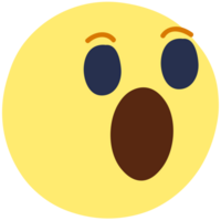 Uau surpreso face. emoji. fofa emoticon isolado em branco fundo. png