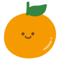 schattig tekenfilm oranje met gelukkig gezicht png