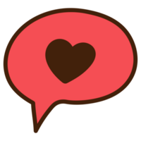 black heart with speech bubble. Red speech Bubble Heart png