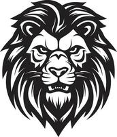 Elegant Dominance The Black Vector Lion Design Hunting Majesty A Lion Icon Emblem