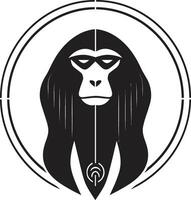 Rey de el selva icono africano babuino cresta vector