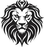 Feline Ruler Black Lion Vector Logo Design Regal Beauty Lion Emblem in Vector