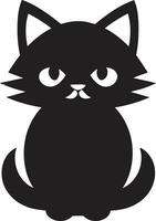 vector gatito cresta monocromo gato arte