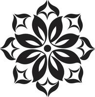 Whimsical Black Botany Lavish Onyx Bloom vector